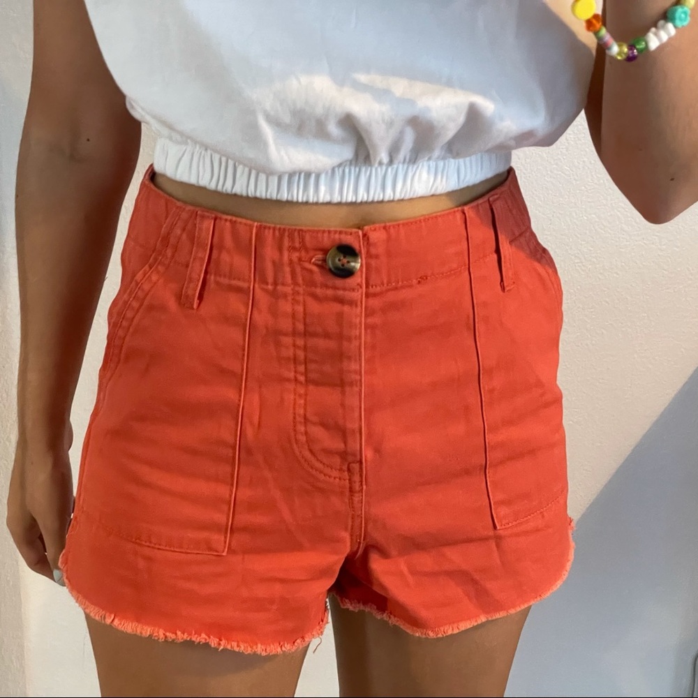 F21 orange shorts